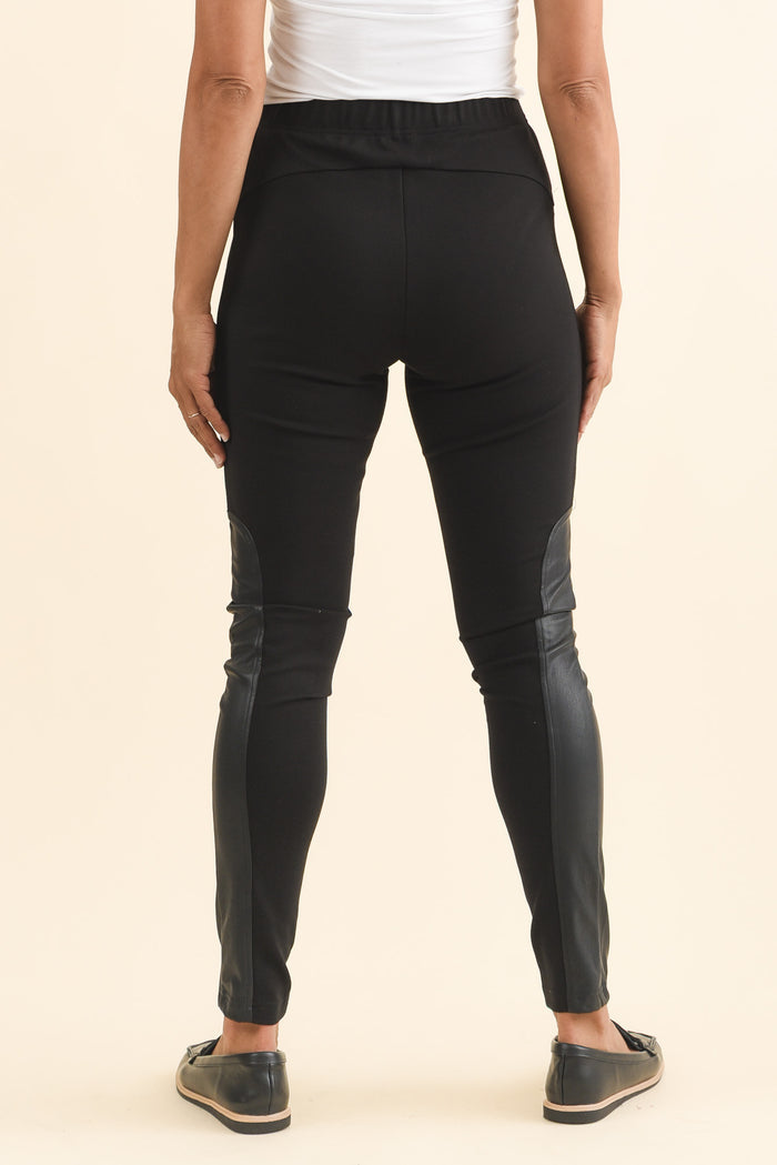 Jesse Black Trim Stretch Leggings,Brunette model,alt text|model:Cara