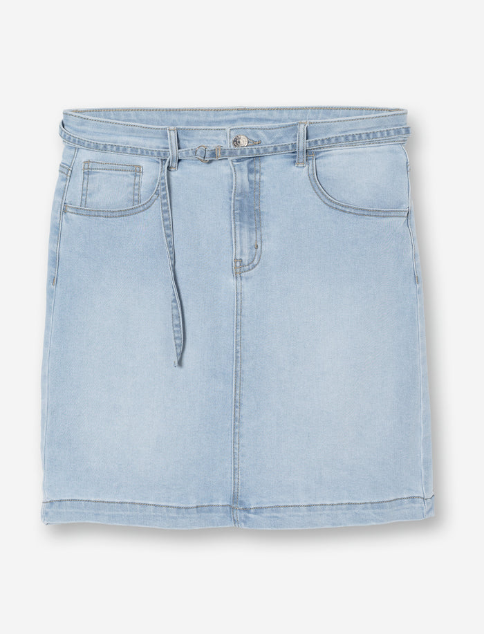 Jupe en denim avec ceinture pour femme