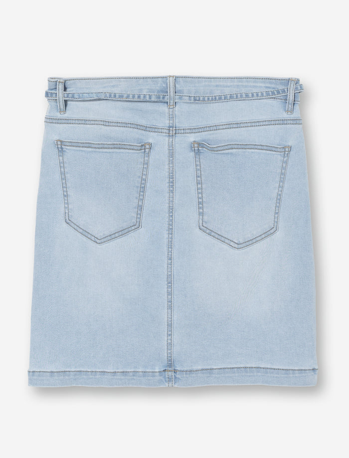 Jupe en denim avec ceinture pour femme