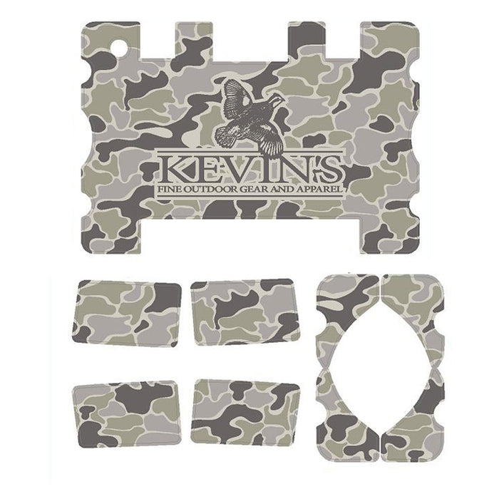 Kevin's vintage camo Turtlebox Gen 3 speaker skin set with branded logo and durable, easy-apply adhesive panels.