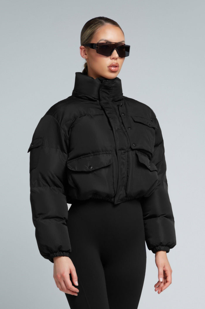 W23/24 KG Cropped Puffer Jacket - BlackPUFFER - B - M/LKATE GALLIANO