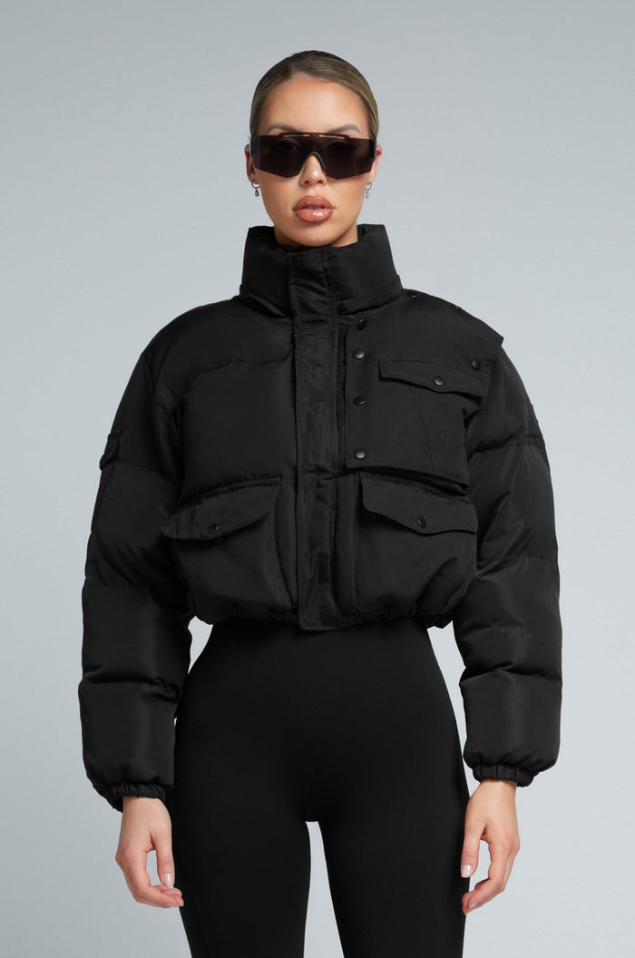 W23/24 KG Cropped Puffer Jacket - BlackPUFFER - B - S/MKATE GALLIANO