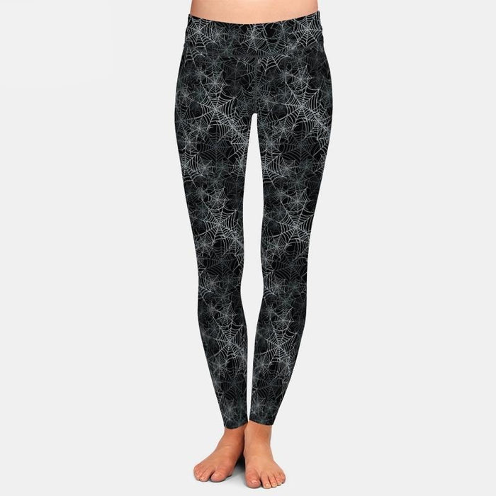 Ladies 3D Spider Webs Printed Leggings