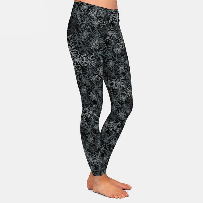 Ladies 3D Spider Webs Printed Leggings