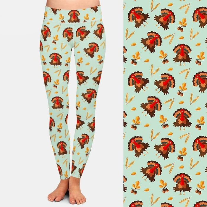 Ladies 3D Thanksgiving Printed Fashion Leggings