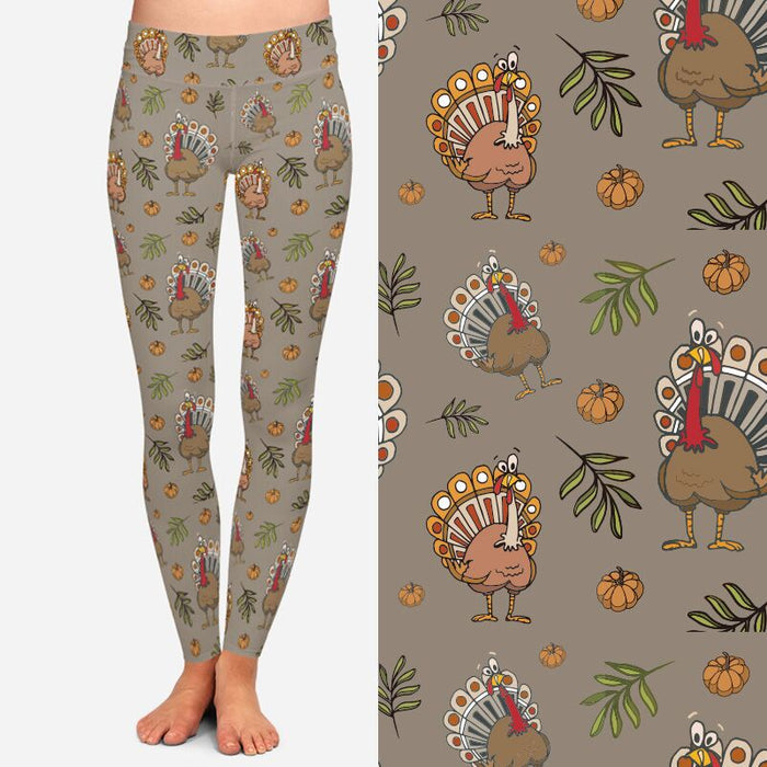 Ladies 3D Thanksgiving Printed Fashion Leggings