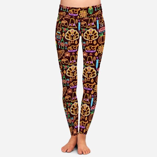 Ladies 3D Thanksgiving Printed Fashion Leggings