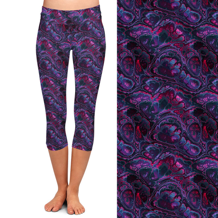 Ladies Gorgeous Assorted Mandalas & Multicoloured Printed Capri Leggings