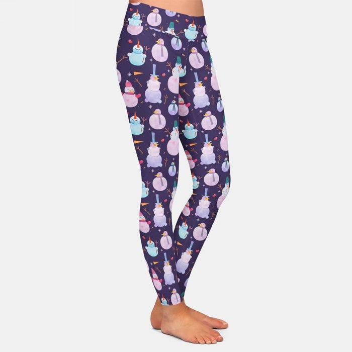 Ladies Snowmen Printed Leggings