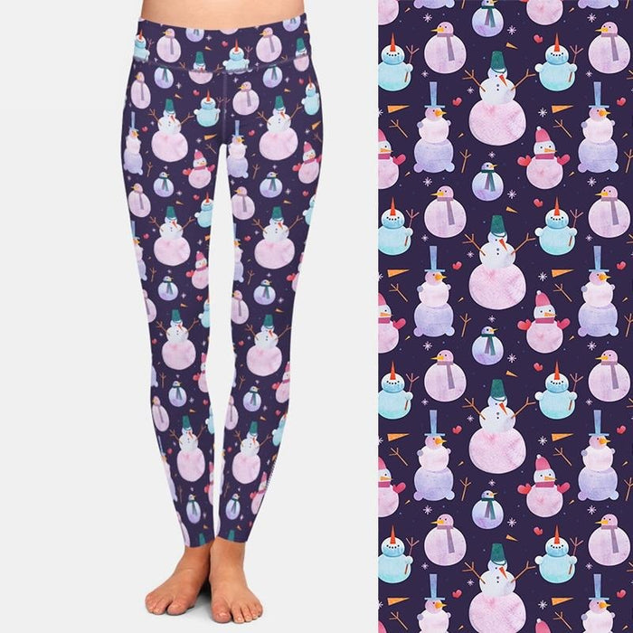 Ladies Snowmen Printed Leggings