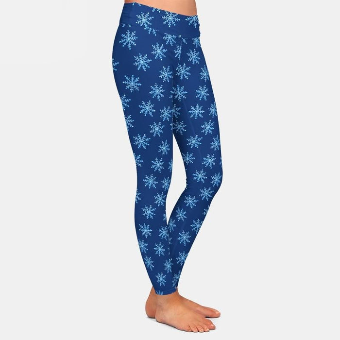 Ladies Winter 3D Snow Printed Leggings