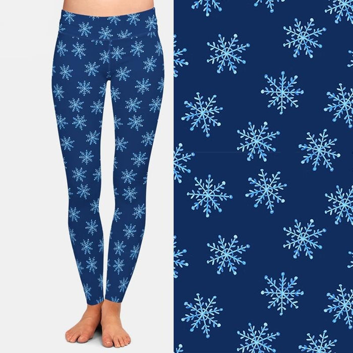 Ladies Winter 3D Snow Printed Leggings