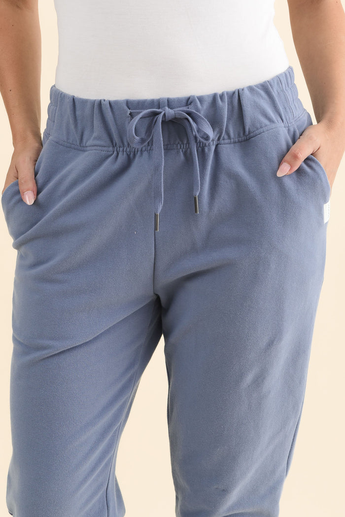 Lazy Days Blue Sweatpants,Brunette model,alt text|model:MJ