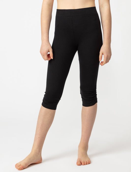 Legging capri uni en coton bio