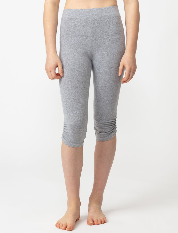 Legging capri uni en coton bio