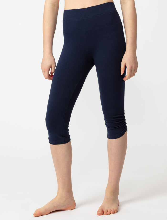 Legging capri uni en coton bio