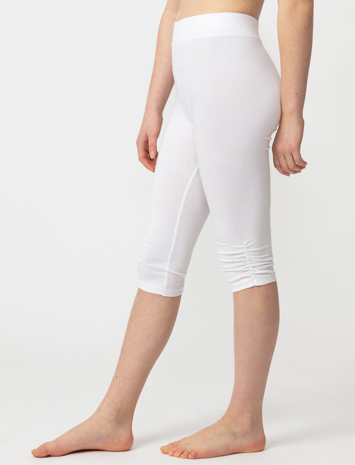 Legging capri uni en coton bio