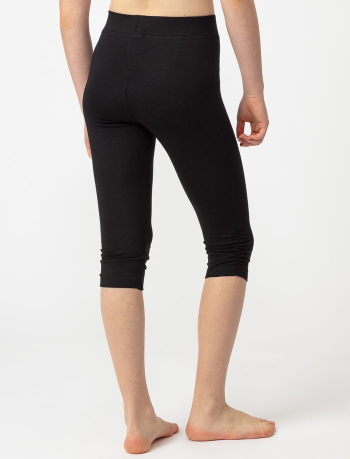 Legging capri uni en coton bio