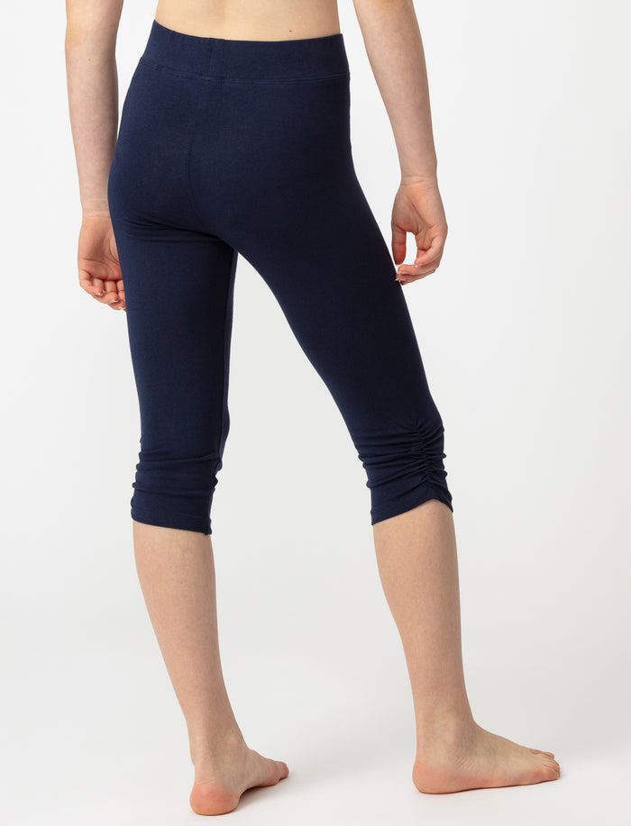 Legging capri uni en coton bio