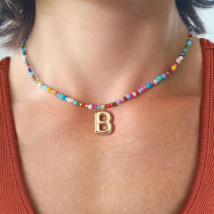 Letter Beaded Necklace