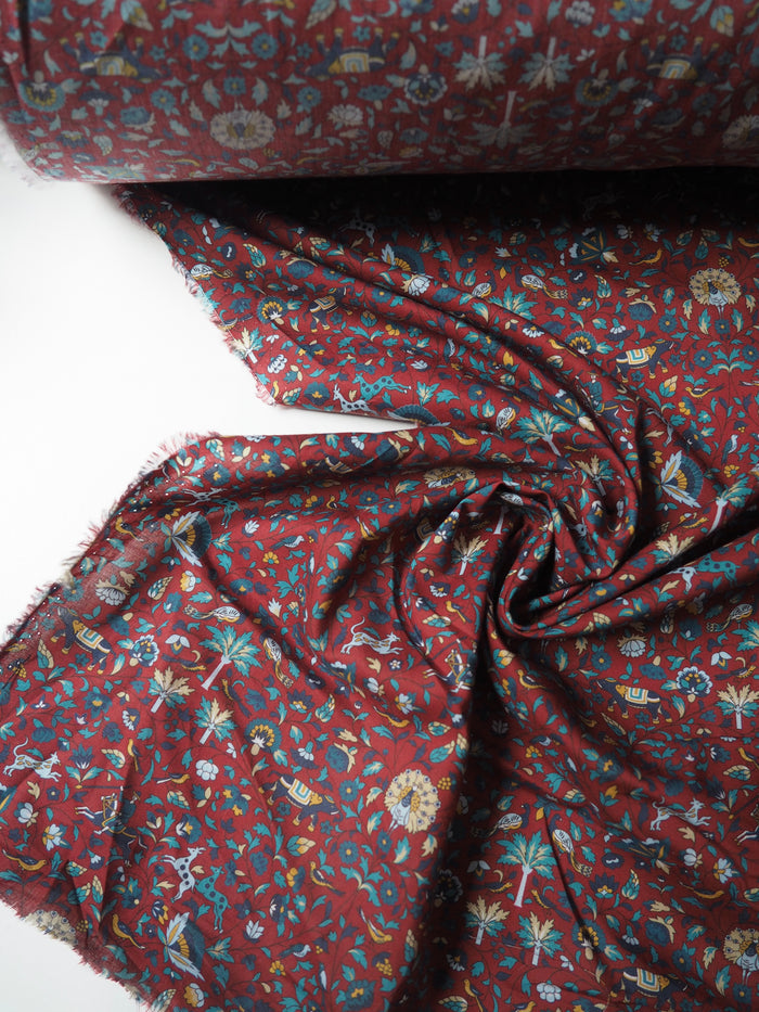Liberty Burgundy Imran Tana Cotton Lawn