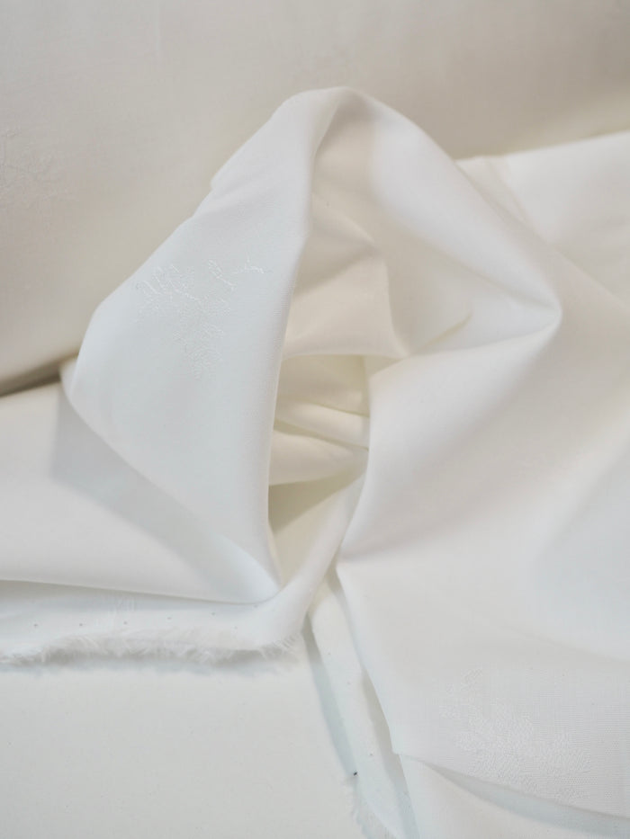 Liberty White Leafy Cotton Jacquard