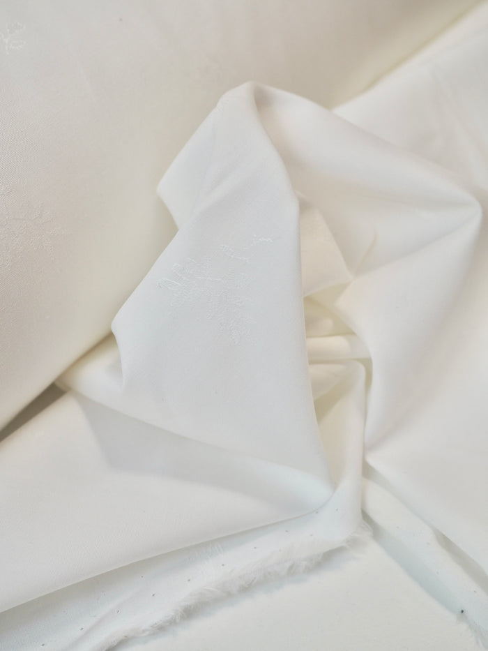 Liberty White Leafy Cotton Jacquard