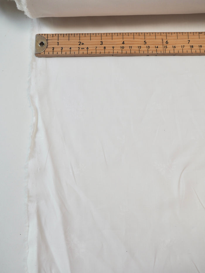 Liberty White Leafy Cotton Jacquard