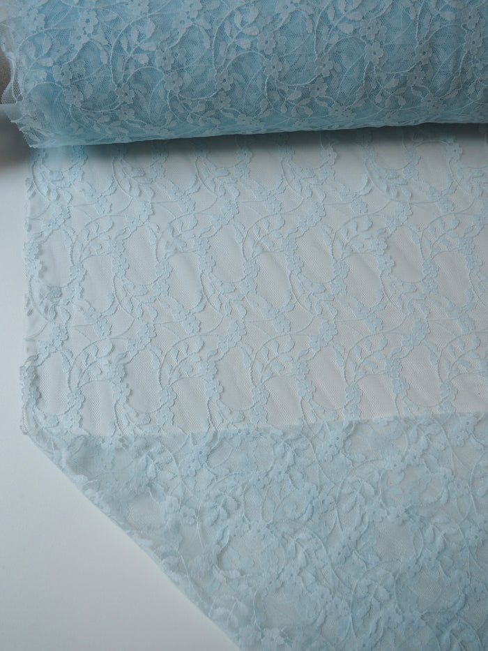 Light Blue Trailing Flower Lace