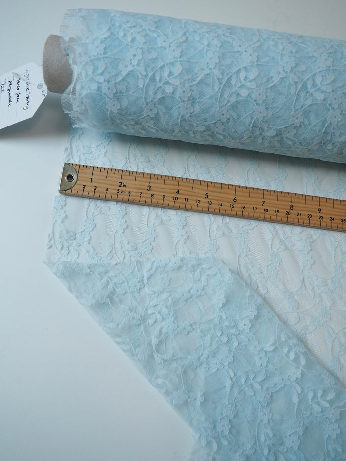 Light Blue Trailing Flower Lace
