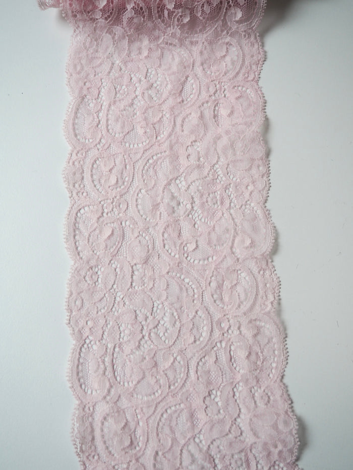 Light Pink Foliage Scallop Lace Trim 13cm