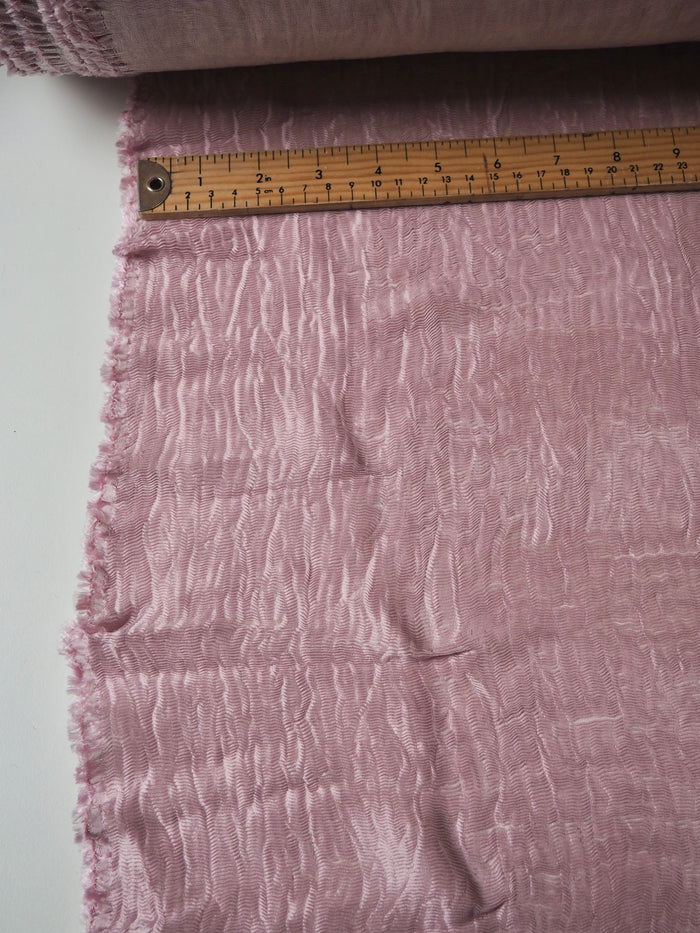 Light Pink Plissé Cupro Cloqué