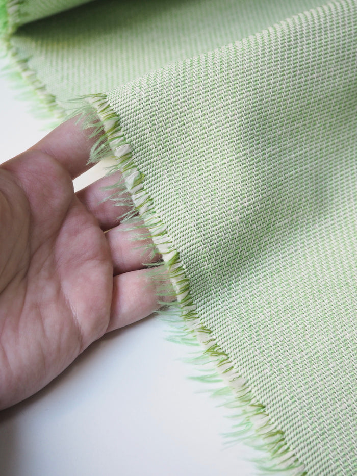 Lime Cotton/Viscose Tweed