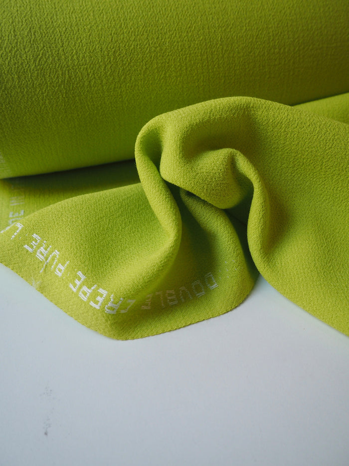 Lime Double Wool Crepe