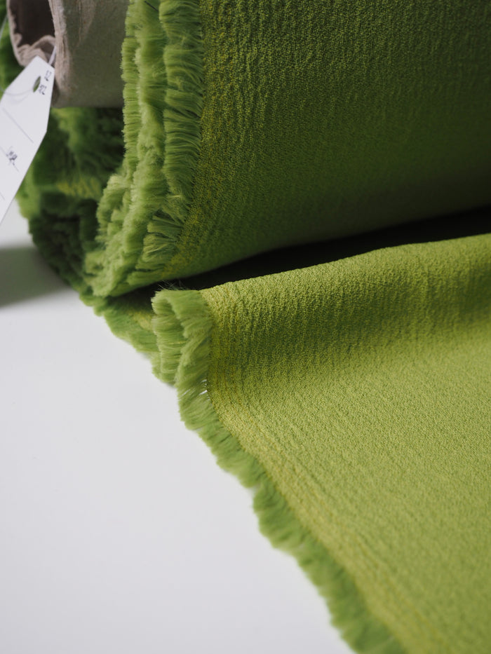 Lime Viscose Crinkle Crepe