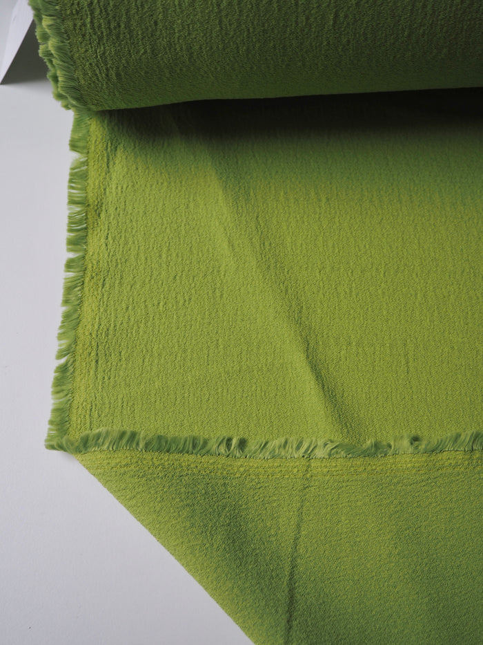 Lime Viscose Crinkle Crepe
