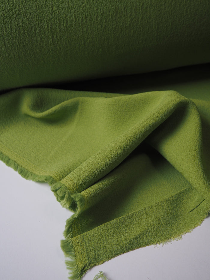 Lime Viscose Crinkle Crepe