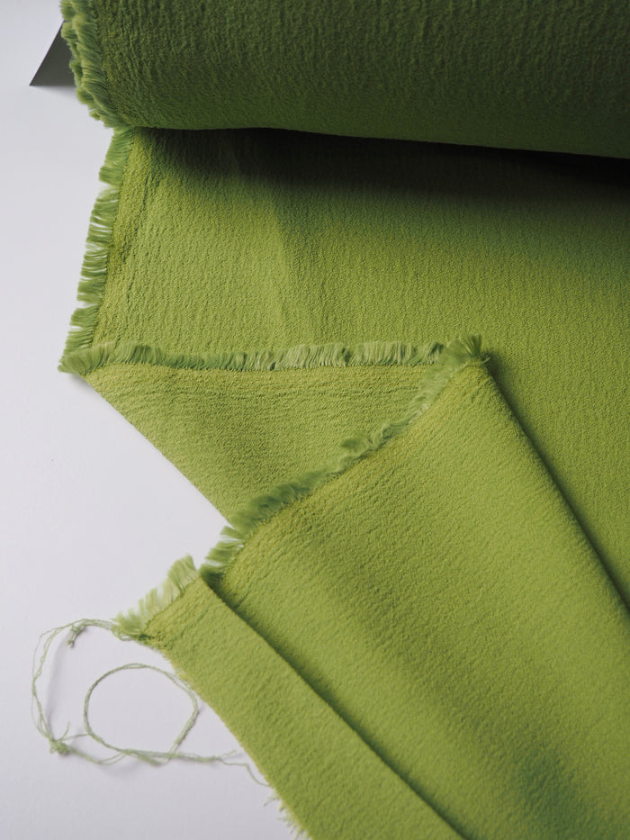 Lime Viscose Crinkle Crepe