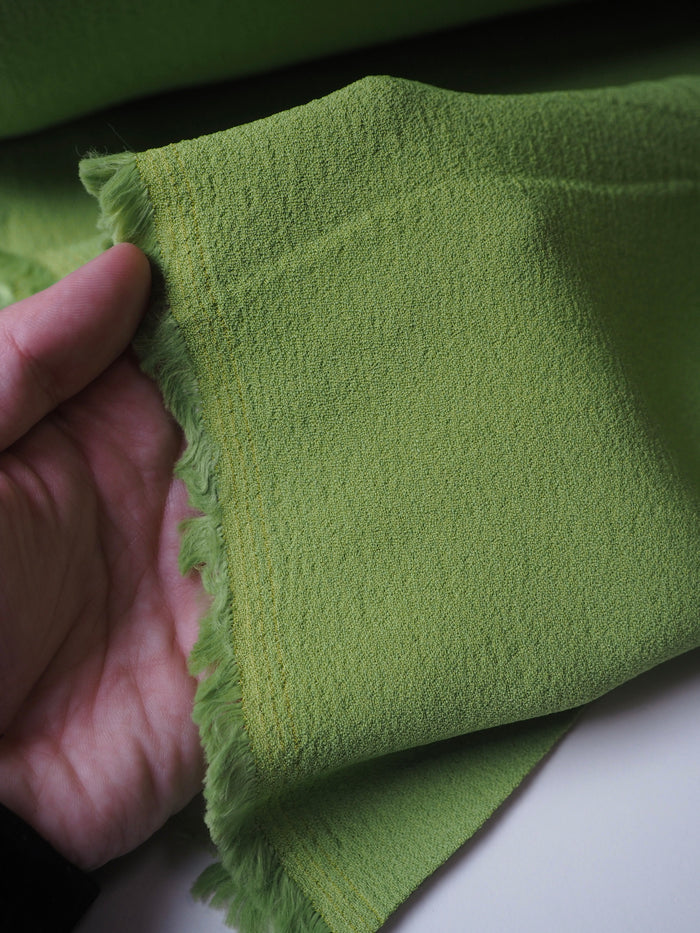 Lime Viscose Crinkle Crepe
