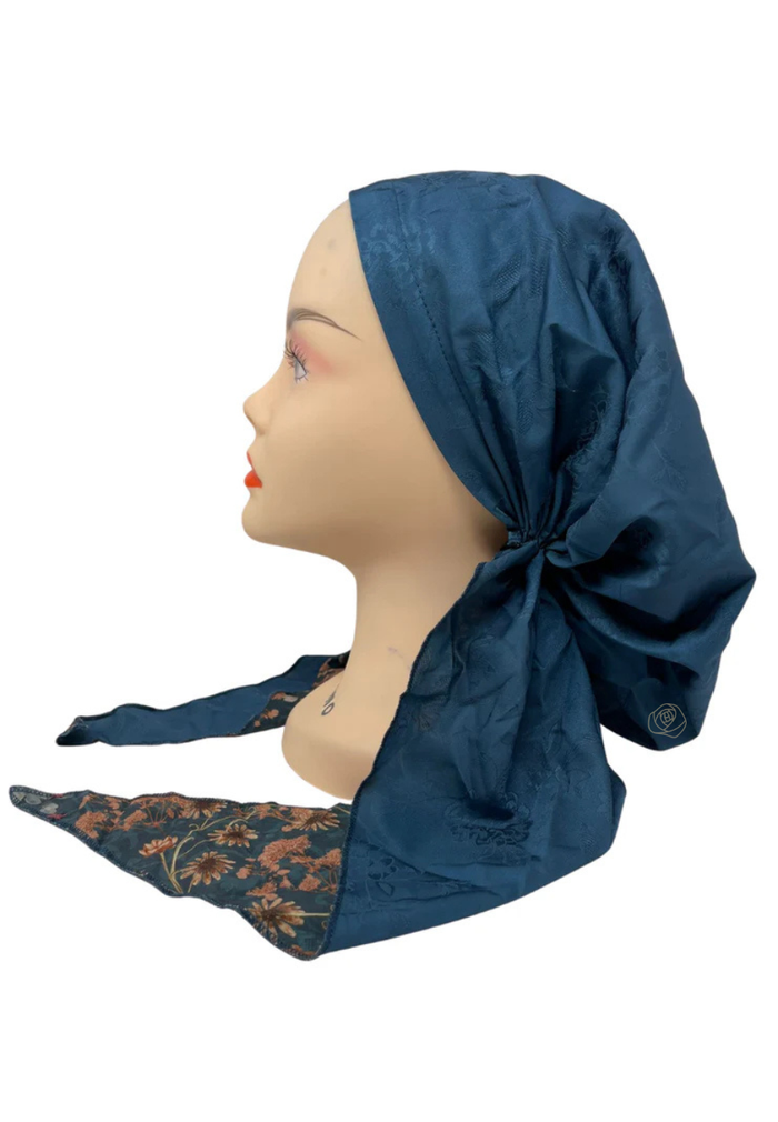 Lizi Headwear DST-C-BX-2512 Ocean Fog Silk Prints Adjustable Pre-Tied Bandanna with Velvet Grip Myselflingerie.com