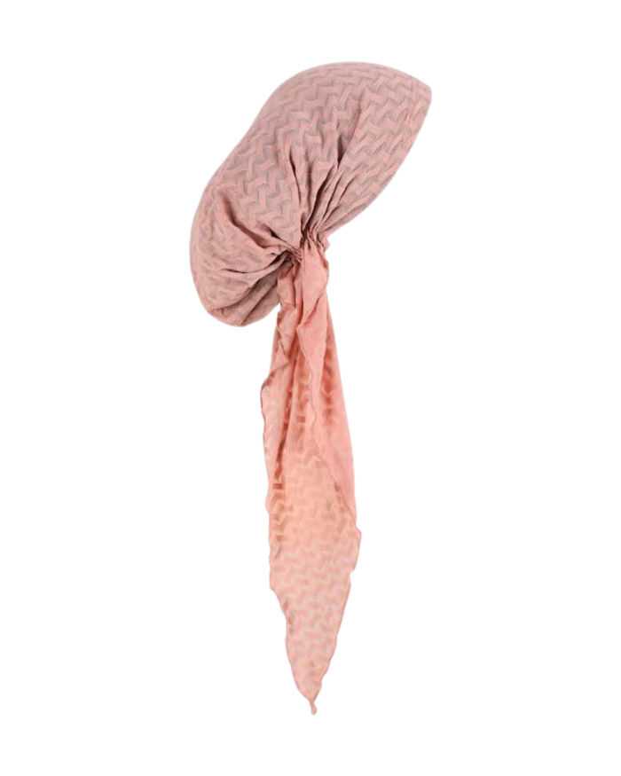 Lizi Headwear Rose Lattice Whisper Pre-Tied Bandanna with Full Grip