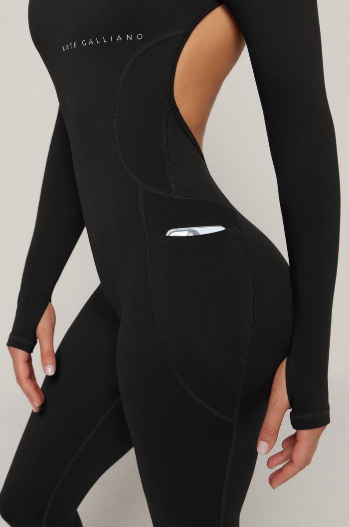 Long Sleeve Jumpsuit - BlackKG21 - BLA - M/LKATE GALLIANO