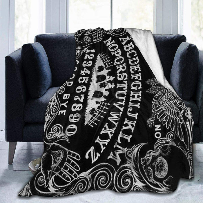 Lovely Ouija Board Black/White Ultra-Soft Fleece Throw Blanket