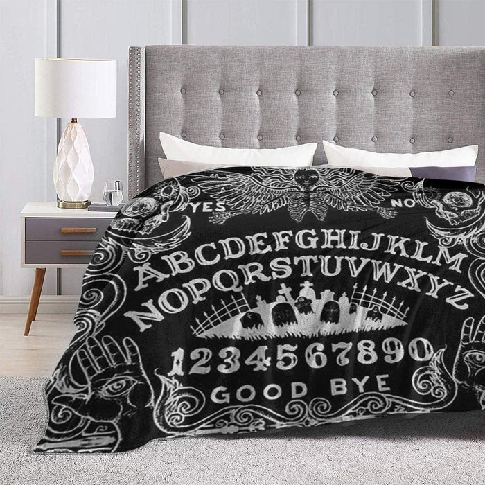 Lovely Ouija Board Black/White Ultra-Soft Fleece Throw Blanket