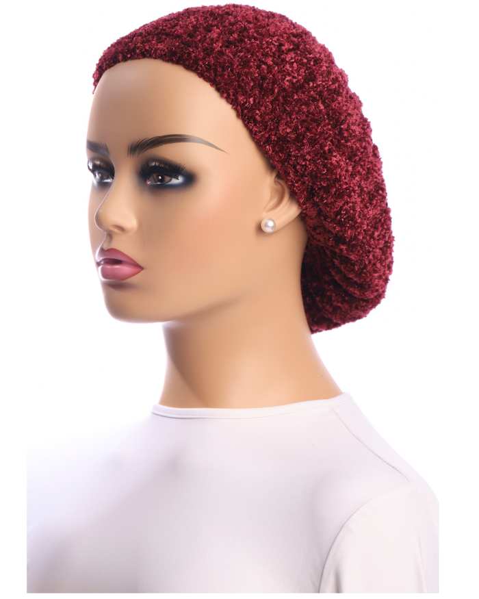 Lucy & Olivia LCOLCNSNB Lurex Truffle Burgundy Lined Chenille myselflingerie.com
