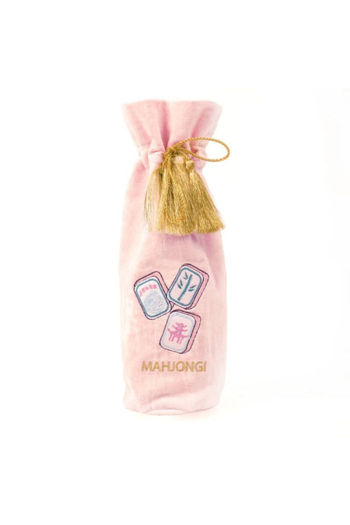 Mahjong Embroidered Wine Bag
