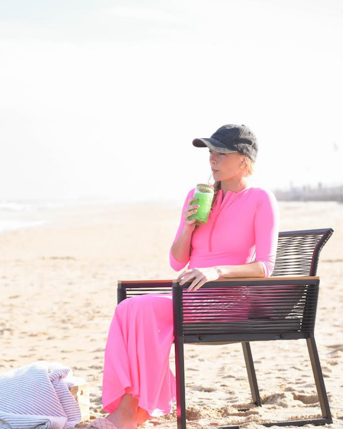 Manteau Aqua Hot Pink Swim Top & Maxi Skirt Set