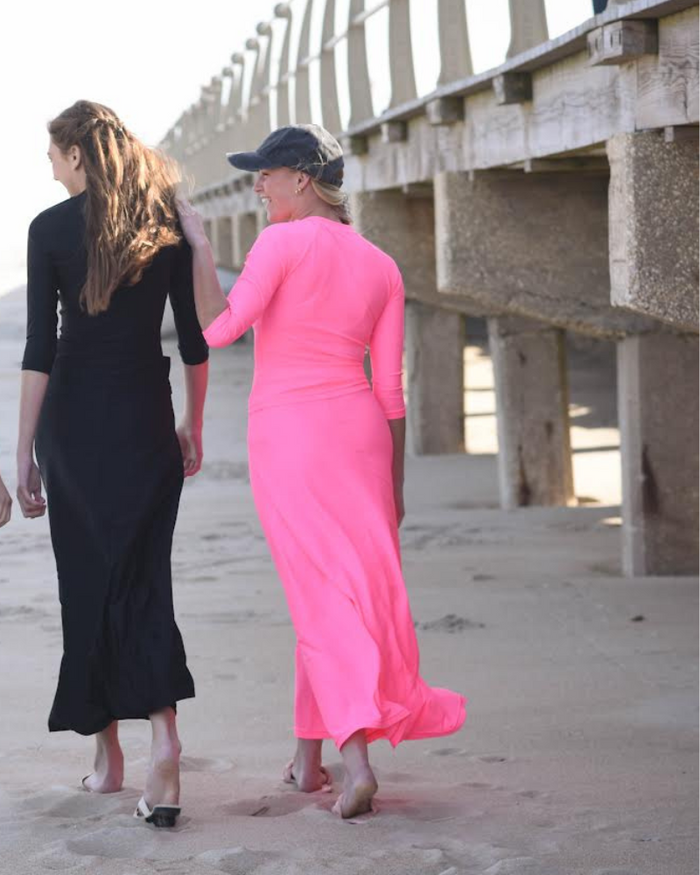 Manteau Aqua Hot Pink Swim Top & Maxi Skirt Set