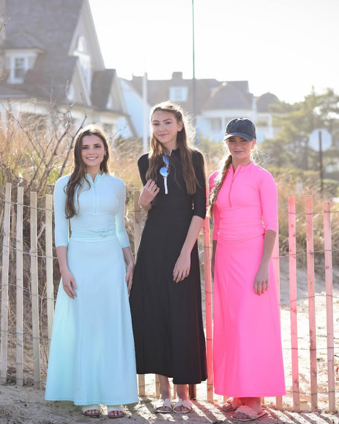 Manteau Aqua Hot Pink Swim Top & Maxi Skirt Set