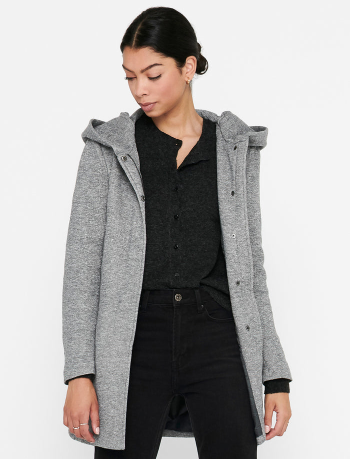 Manteau long à capuchon